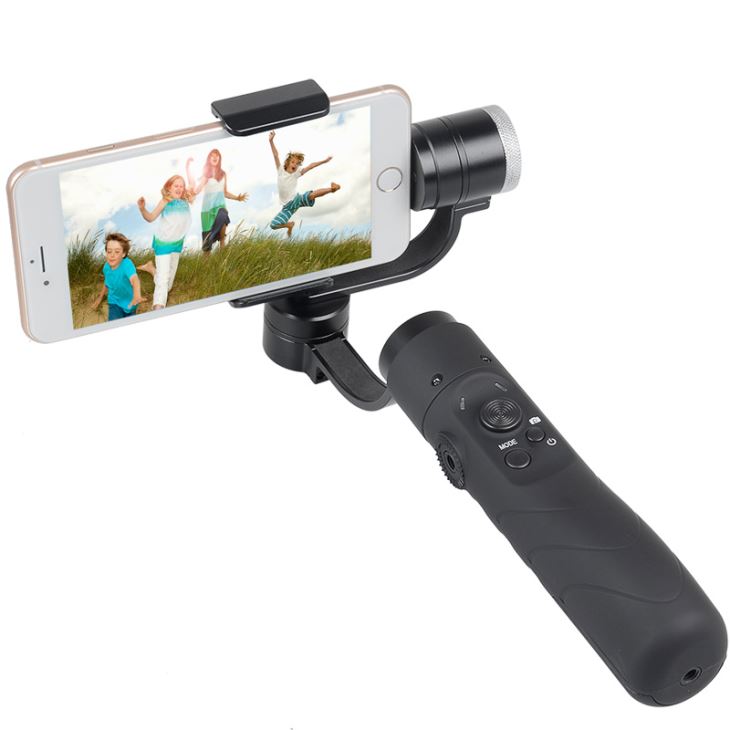 AFI V3 3-Axis Handheld Gimbal Стабилизатор за смартфони Вертикален режим на снимане с панорама С участието на APP Control, Face Tracking (черно)